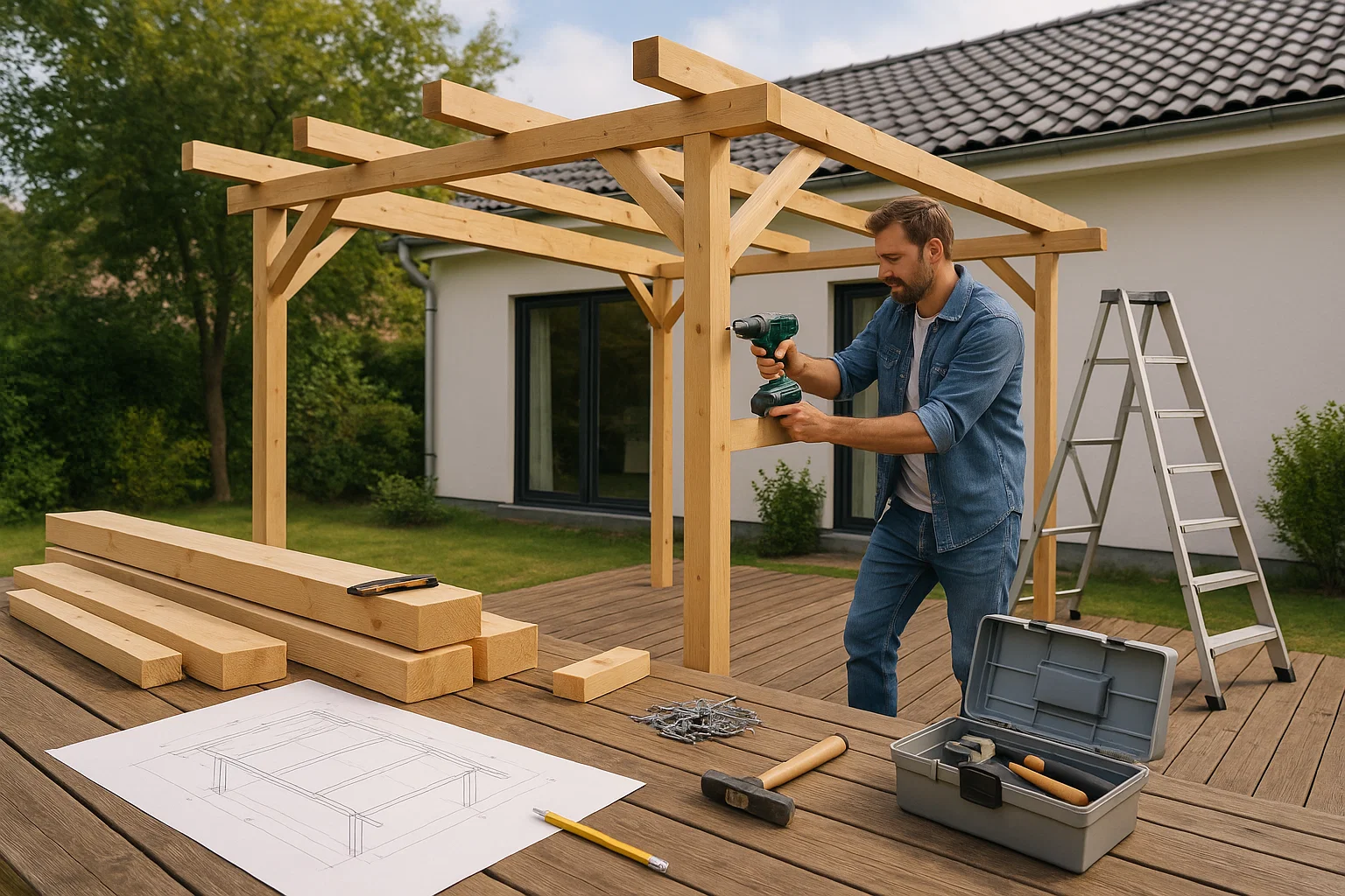 Pergola selber bauen: Planung, Materialwahl und Aufbau kompakt erklärt – Ratgeber von Löwe