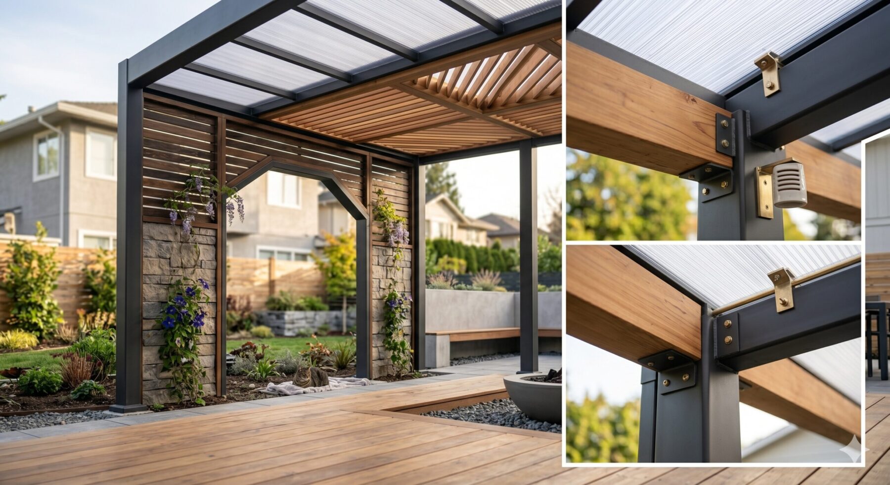Pergola, Überdachung oder Tor: Baumaterialien richtig kombinieren – Ratgeber von Löwe