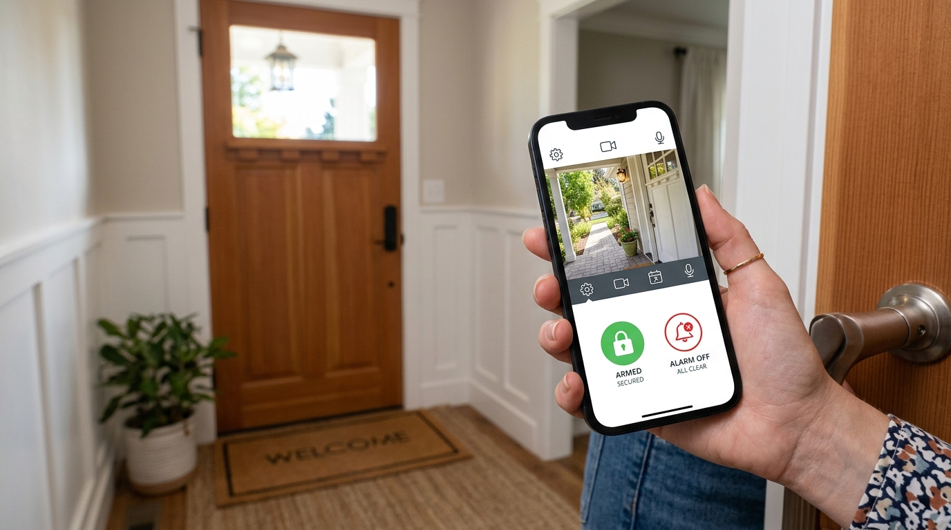 Elektronischer Einbruchschutz: Smart-Home-App mit Alarm und Kamerabild